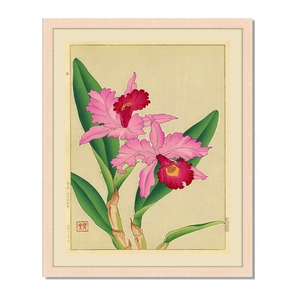 Obraz v rámu Liv Corday Asian Pink Flowers, 40 x 50 cm
