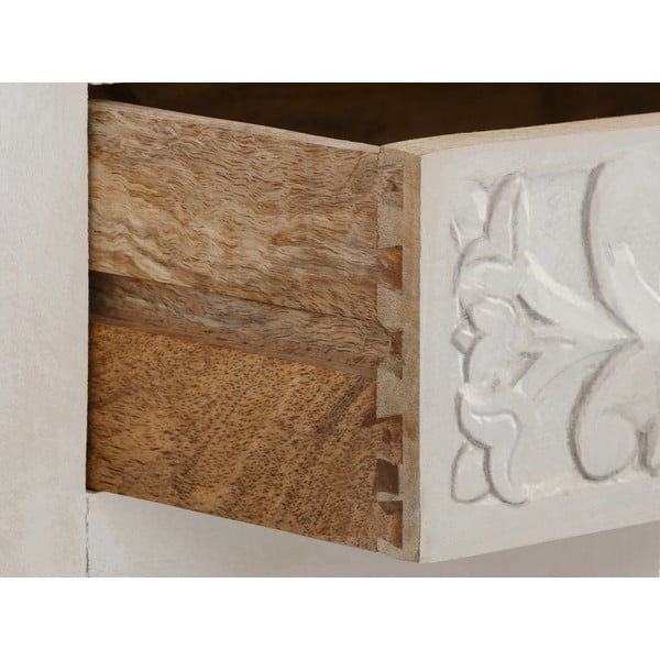 Krémová šatní skříň z mangového dřeva 180x40 cm Kalhana – Støraa-image-3