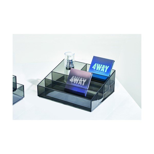 Matně černý koupelnový organizér na kosmetiku z recyklovaného plastu Nail Station – iDesign-image-1