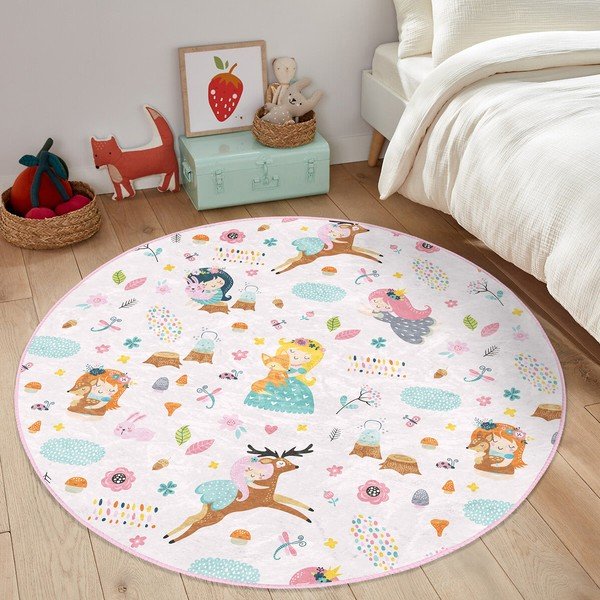 Světle růžový dětský koberec ø 80 cm Comfort – Mila Home-image-3