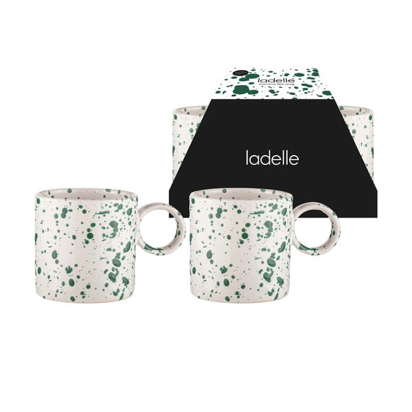 Bílo-zelené hrnky z kameniny v sadě 2 ks 450 ml Carnival – Ladelle-image-1