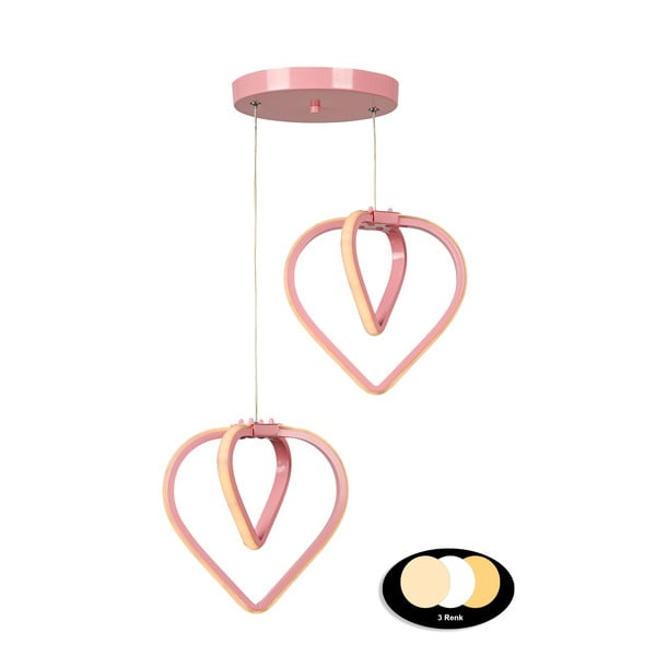Růžové kovové LED závěsné svítidlo ø 20 cm Sevinc – Squid Lighting-image-2