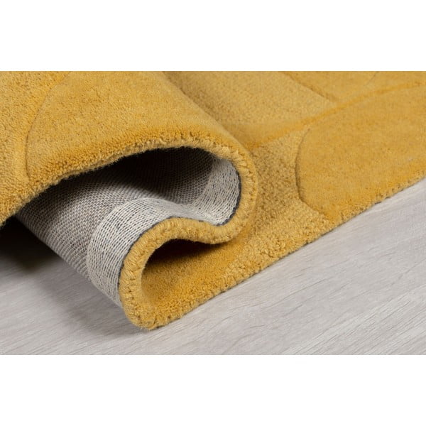 Žlutý vlněný kulatý koberec ø 160 cm Gigi - Flair Rugs-image-4