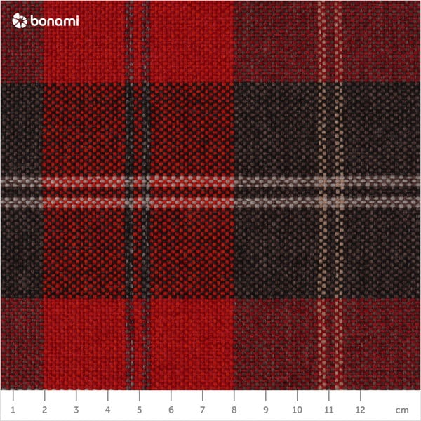 Červené kárované křeslo ušák Max Winzer Lorris Vintage-image-1