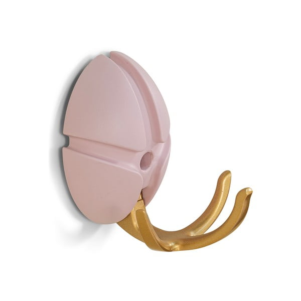 Světle růžový/ve zlaté barvě nástěnný plastový háček Tick – Spinder Design-image-2