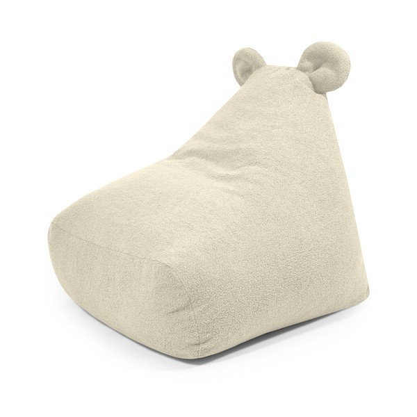 Krémový dětský sedací vak z textilie bouclé Snug 80 Bear – SLOWDOWN