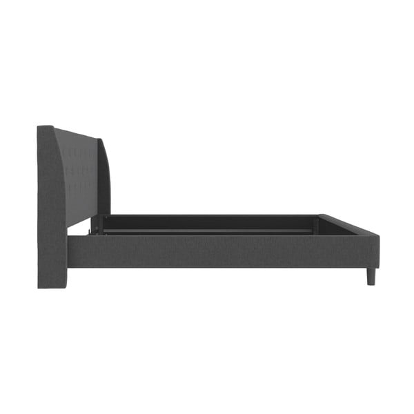 Tmavě šedá čalouněná dvoulůžková postel 180x200 cm Her Majesty – Støraa-image-4
