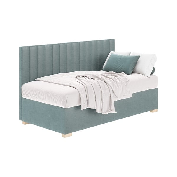 Modrá dětská postel s úložným prostorem s matrací 90x200 cm Chill – Ghado-image-2