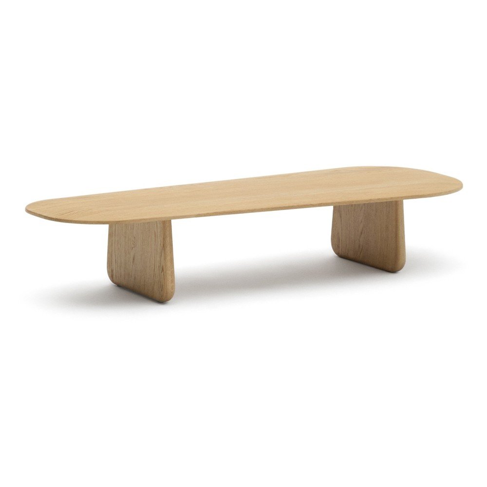 Konferenční stolek z dubového dřeva v přírodní barvě 64x146 cm Pirita – Kave Home