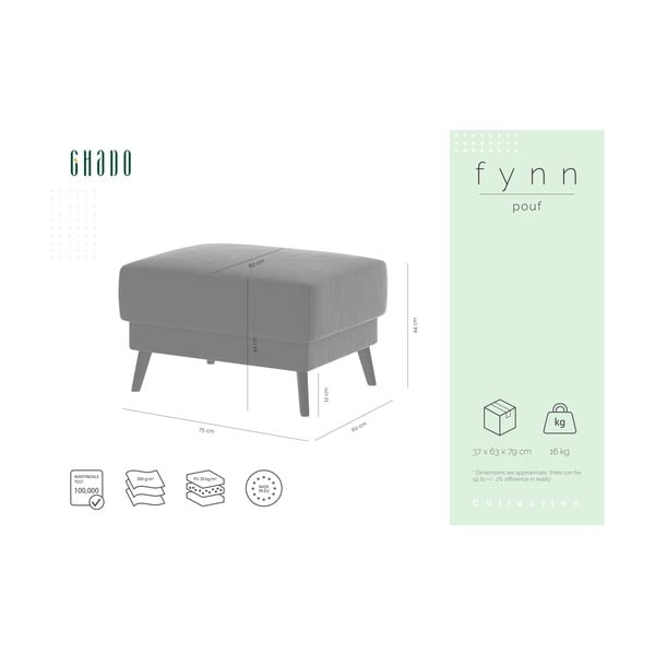 Tmavě modrý sametový puf Ghado Fynn-image-3