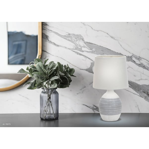 Světle šedá stolní lampa s textilním stínidlem (výška 35 cm) Ambon – Candellux Lighting-image-1