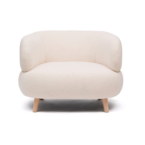 Béžové křeslo z textilie bouclé Luisa – Kave Home-image-3