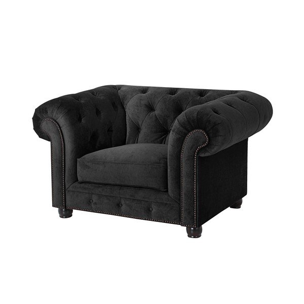 Černé křeslo Max Winzer Orleans Velvet-image-1