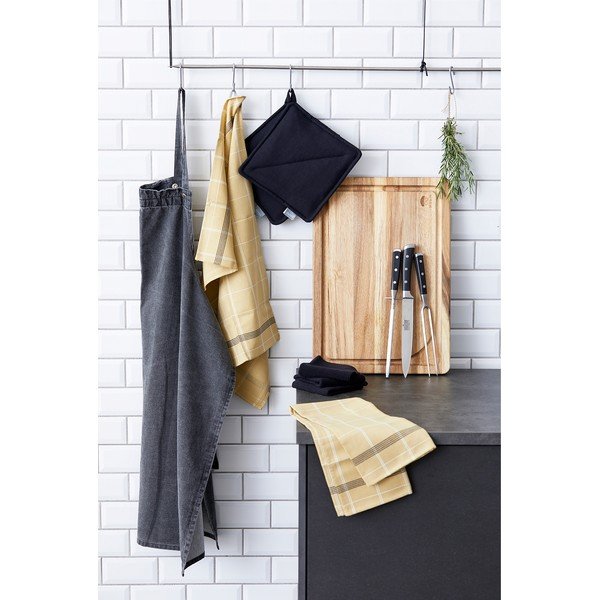 Žlutá kuchyňská utěrka z bavlny Södahl Geometric, 50 x 70 cm-image-4