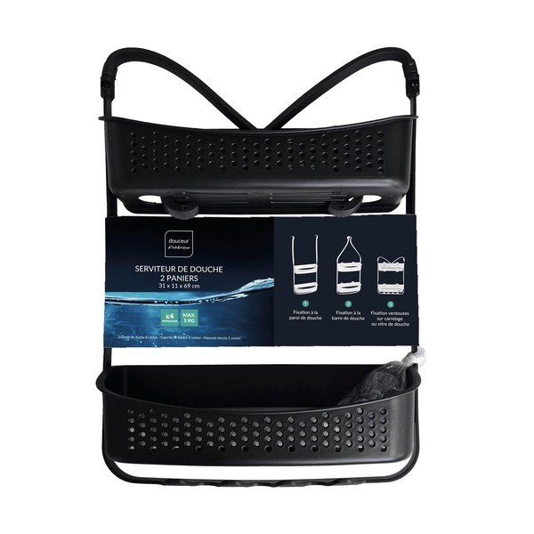 Matně černá závěsná plastová koupelnová polička Vesper – douceur d'intérieur-image-4