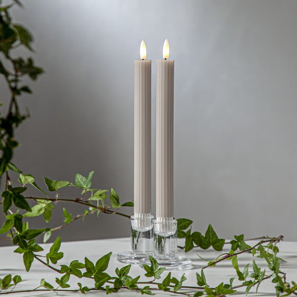 LED svíčky v sadě 2 ks (výška 25 cm) Flamme Stripe – Star Trading-image-1