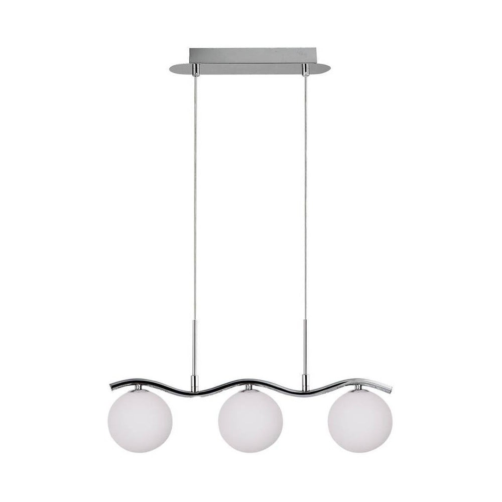 Závěsné svítidlo ve stříbrné barvě se skleněným stínidlem 12x53 cm Ramon – Candellux Lighting