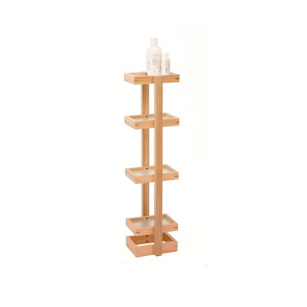 Dřevěný stojan do koupelny z dubového dřeva Wireworks Caddy Mezza, výška 73 cm-image-1