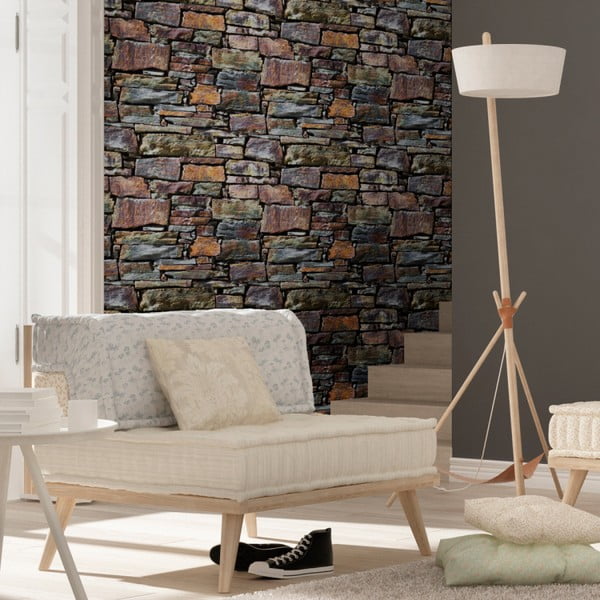 Nástěnná samolepka Ambiance Wall Materials Stones from Roussilon, 40 x 40 cm