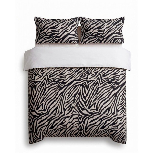 Černé povlečení na dvoulůžko 200x200 cm Zebra – Mijolnir