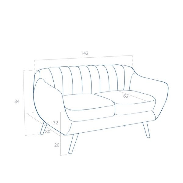 Pastelově růžová pohovka pro dva Vivonita Kennet-image-3