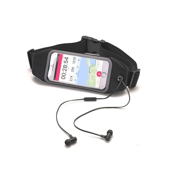 Černé sportovní neoprénové pouzdro Celly RunBelt View, pro telefony do 4.7"