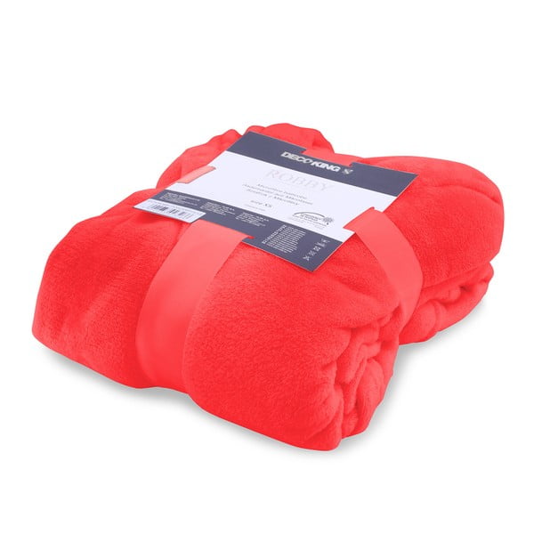 Červený unisex župan z mikrovlákna DecoKing Robby, velikost M-image-1
