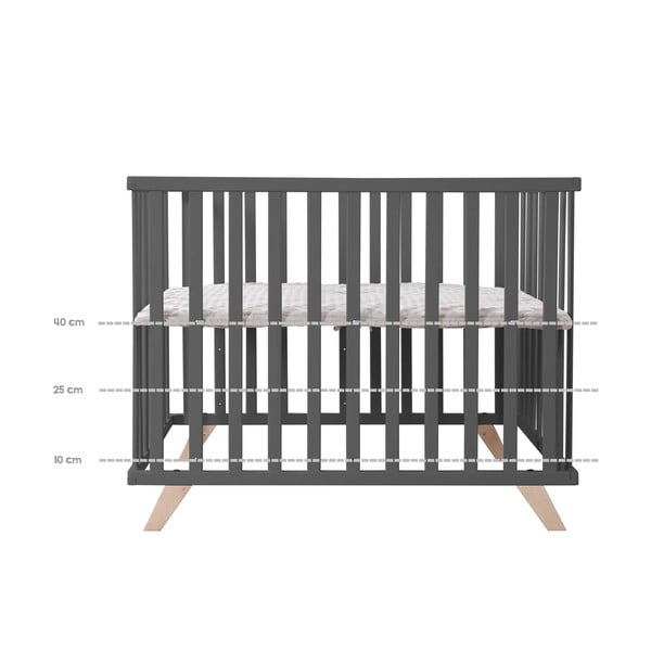 Tmavě šedá dětská ohrádka z bukového dřeva 75x100 cm Lil Planet – Roba-image-3