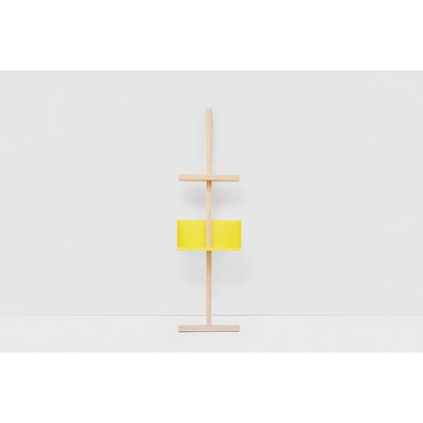 Dřevěná polička se žlutým regálem MWA Stilt Yellow