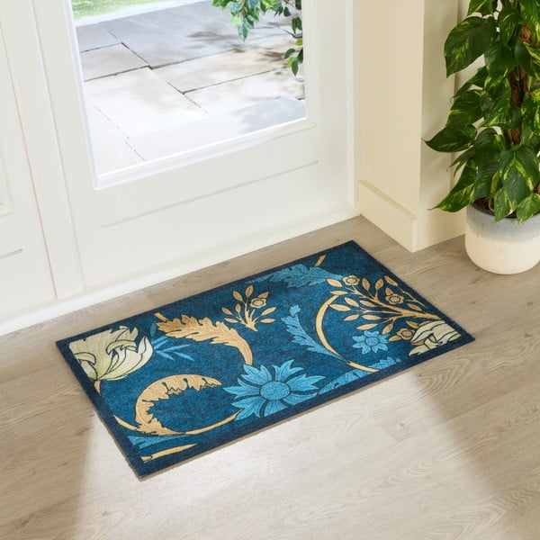 Rohožka 50x80 cm William Morris Blue – Artsy Doormats-image-1