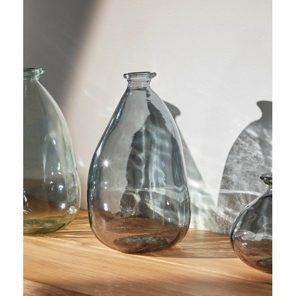 Modrá váza z recyklovaného  skla (výška 36 cm) Brenna – Kave Home-image-1