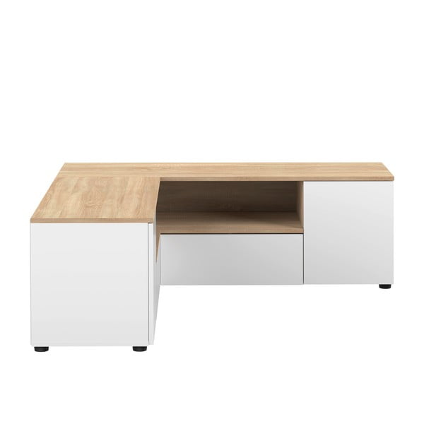 TV stolek v dekoru dubu v bílo-přírodní barvě 130x46 cm Angle – TemaHome-image-2