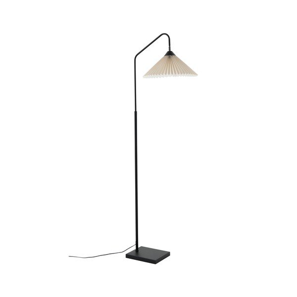 Černá/krémová látková stojací lampa s ohybatelnou konstrukcí (výška 155 cm) Kate – Ellos Home