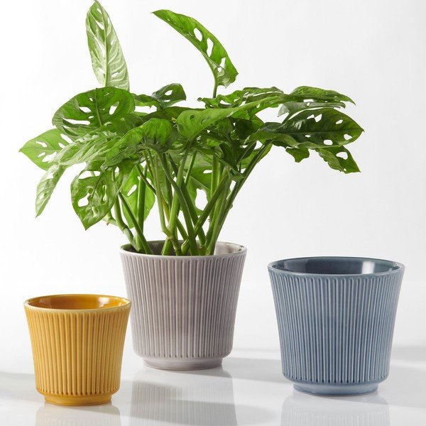 Žlutý keramický květináč Big pots Gloss, ø 12 cm-image-1
