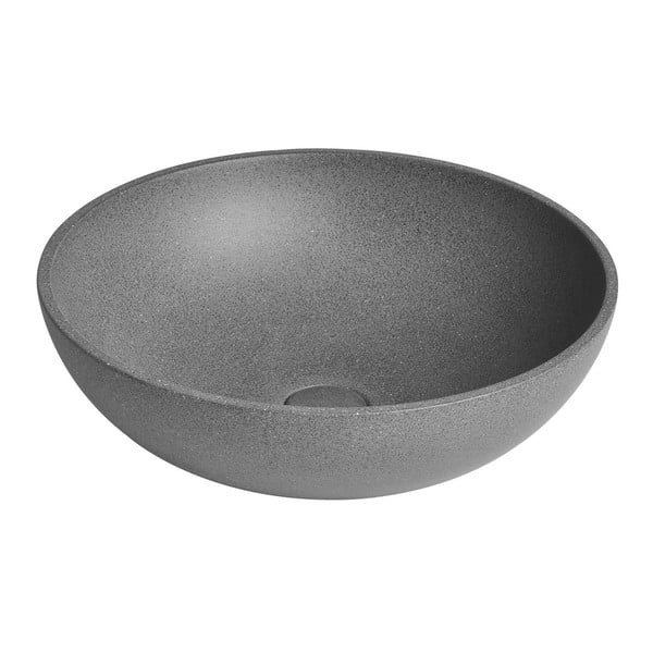 Tmavě šedé betonové kulaté umyvadlo ø 44 cm Turf – Sapho
