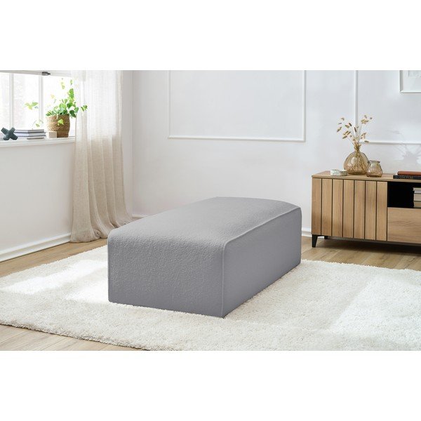 Světle šedá modulární podnožka z textilie bouclé Megeve – Bobochic Paris-image-4