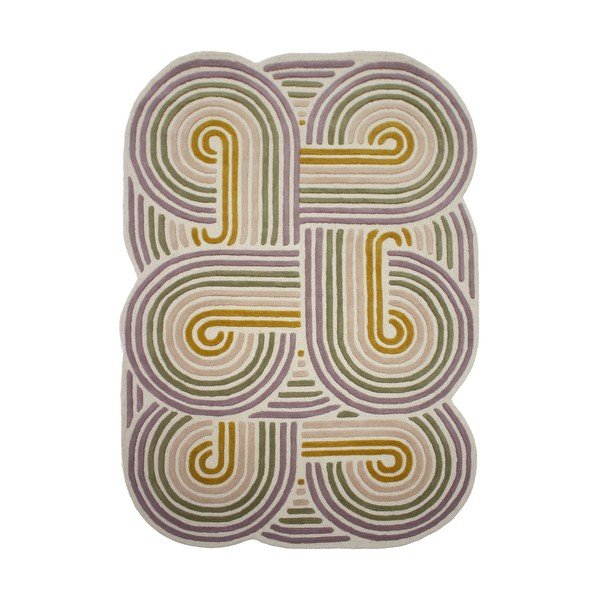 Zelený ručně tkaný vlněný koberec 140x200 cm Spiral Shaped  – Flair Rugs