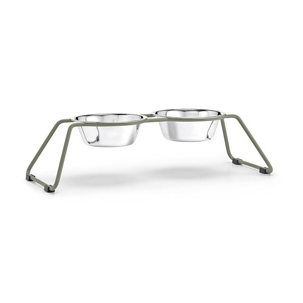 Set misek s podstavcem pro psa z nerezové oceli Cena Grollive M – MiaCara