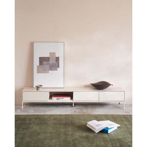 Bílý TV stolek 195x35 cm Vedrana – Kave Home-image-1