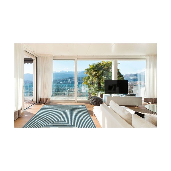 Modrý venkovní koberec Floorita Braid, 133 x 190 cm-image-4