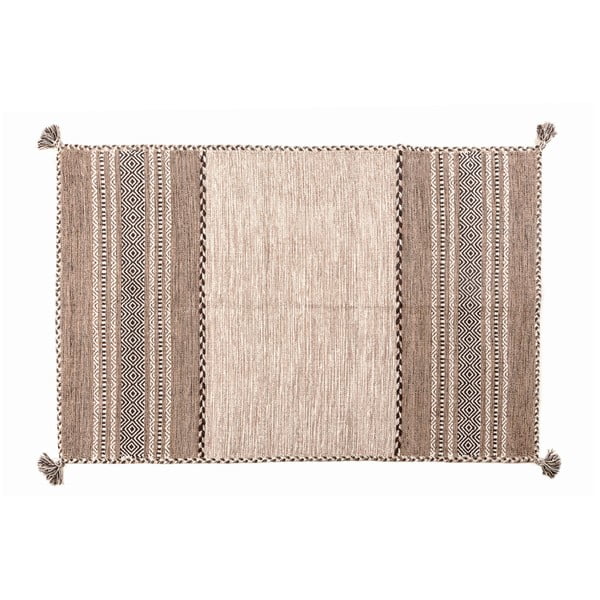 Béžovohnědý ručně tkaný koberec Navaei & Co Kilim Tribal 305, 150 x 90 cm