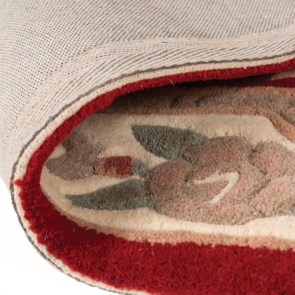Červený vlněný koberec Flair Rugs Aubusson, ⌀ 120 cm-image-4