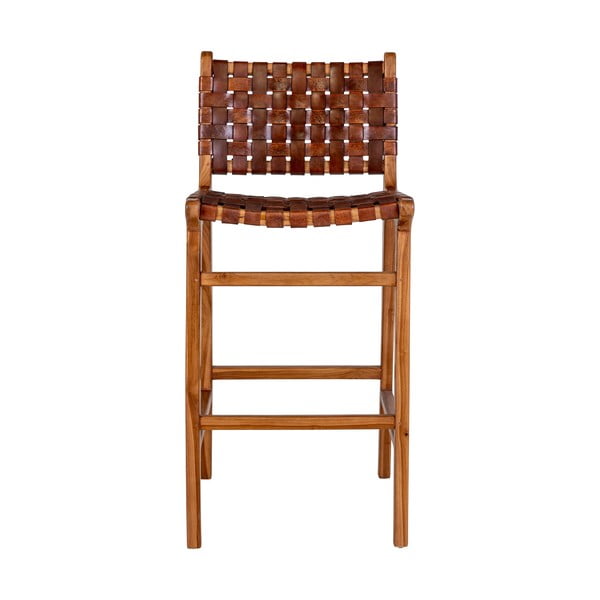 Hnědá barová židle z teakového dřeva 101 cm Perugia – House Nordic-image-1