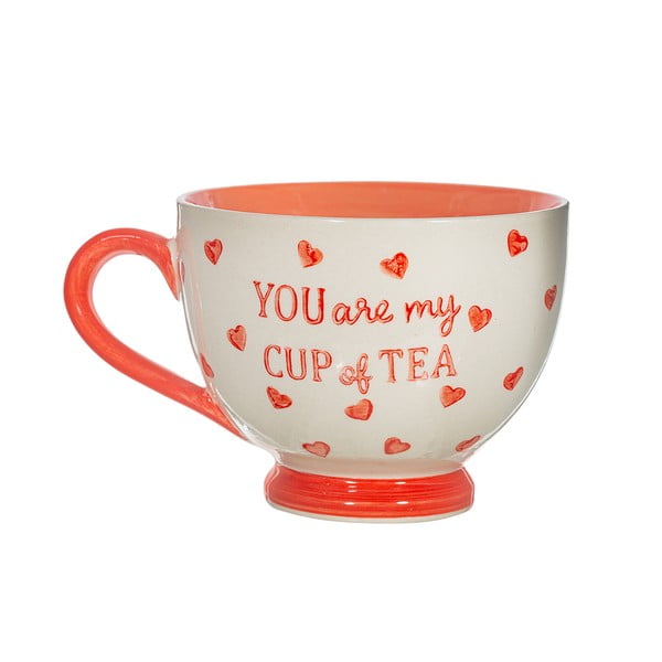 Červeno-bílý keramický hrnek 400 ml You are My Cup of Tea – Sass & Belle