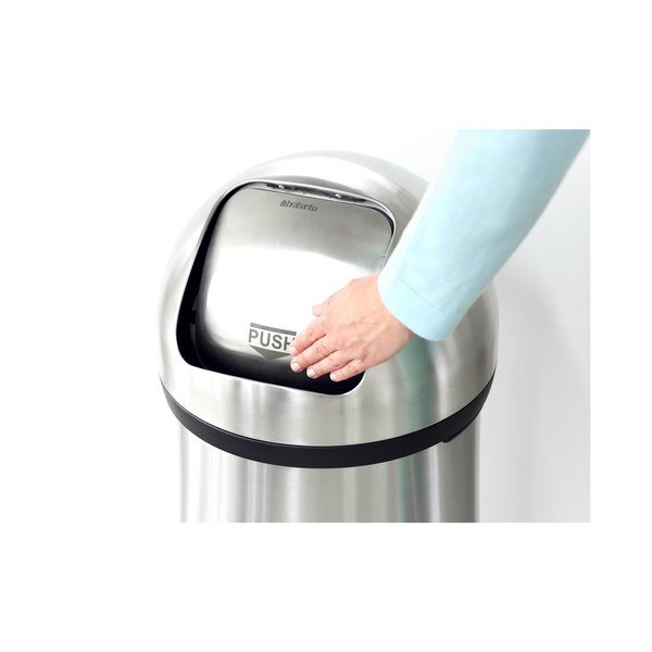 Ocelový odpadkový koš v matně stříbrné barvě 60 l Push Bin – Brabantia-image-4