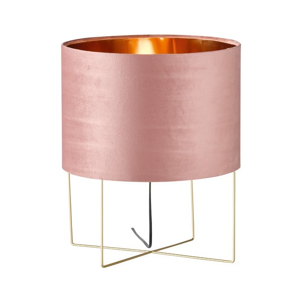 Růžová stolní lampa Fischer & Honsel Aura, výška 43 cm