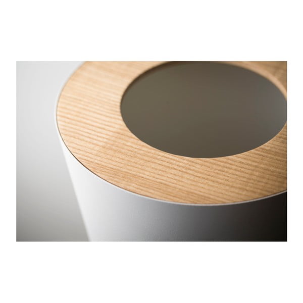 Bílý odpadkový koš YAMAZAKI Rin Round-image-3