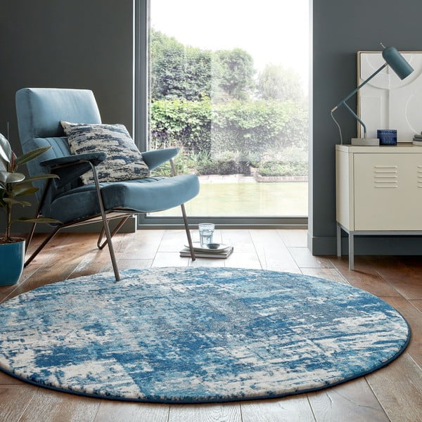 Modrý kulatý koberec ø 160 cm Cocktail Wonderlust - Flair Rugs-image-1