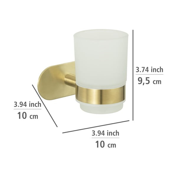 Samodržící skleněný kelímek na zubní kartáčky ve zlaté barvě Orea Gold – Wenko-image-3