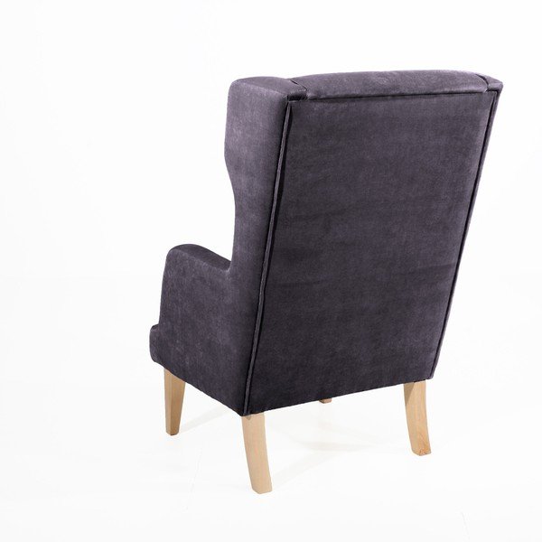 Šedé křeslo ušák Max Winzer Bennet Suede-image-2
